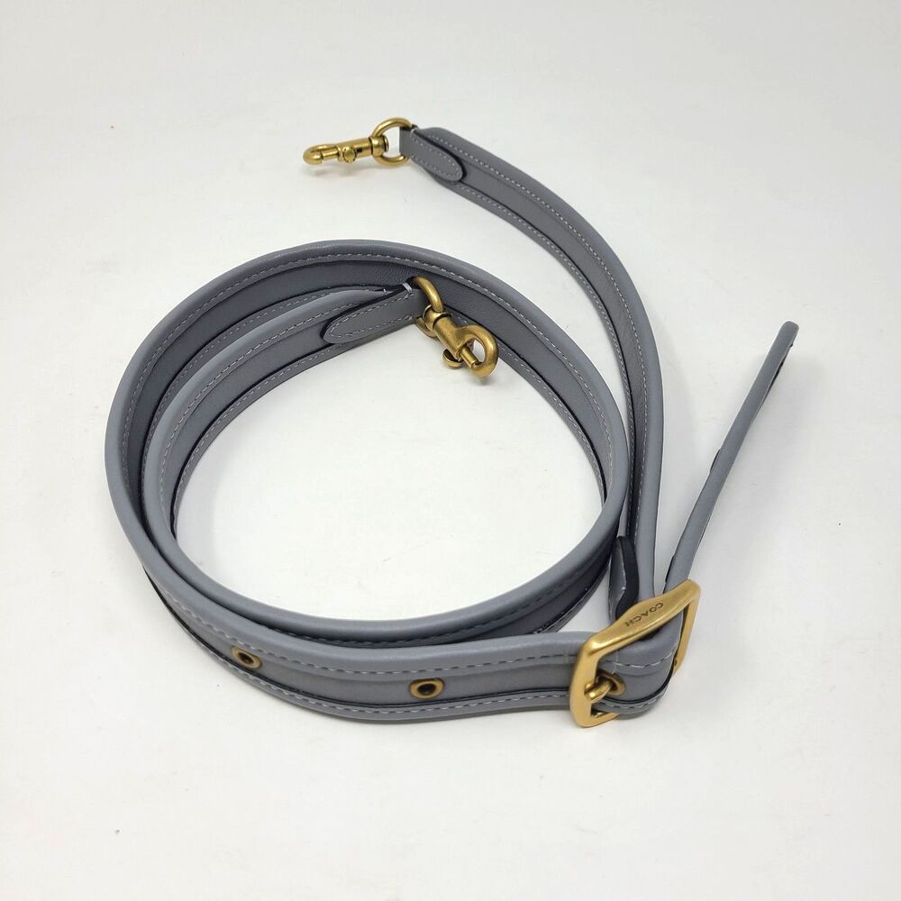 Coach Purse Strap Gray Leather Adjustable buckle Replacement
